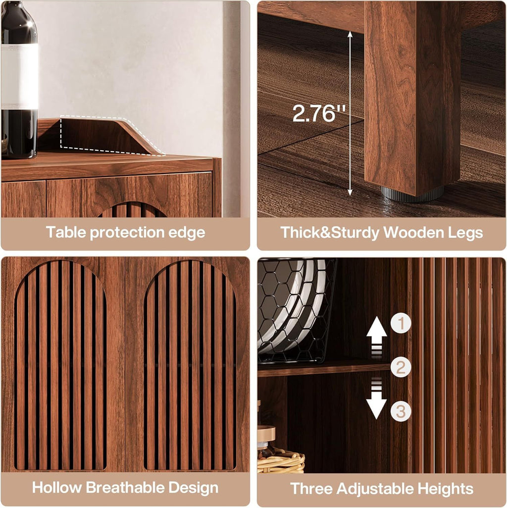 Farmhouse Grille Door Sideboard Buffet Storage Cabinet