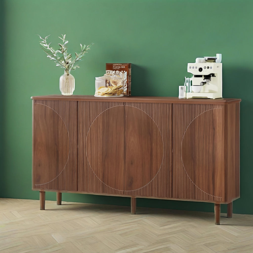 Modern 4-Door Buffet Cabinet with Storage Shelves