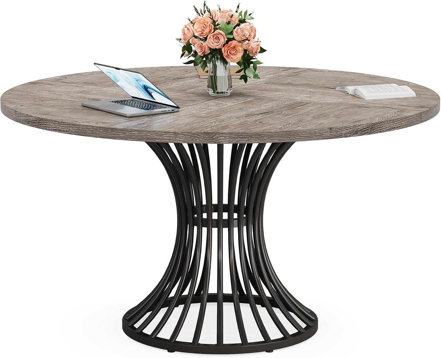 Round Industrial Dining and Conference Table