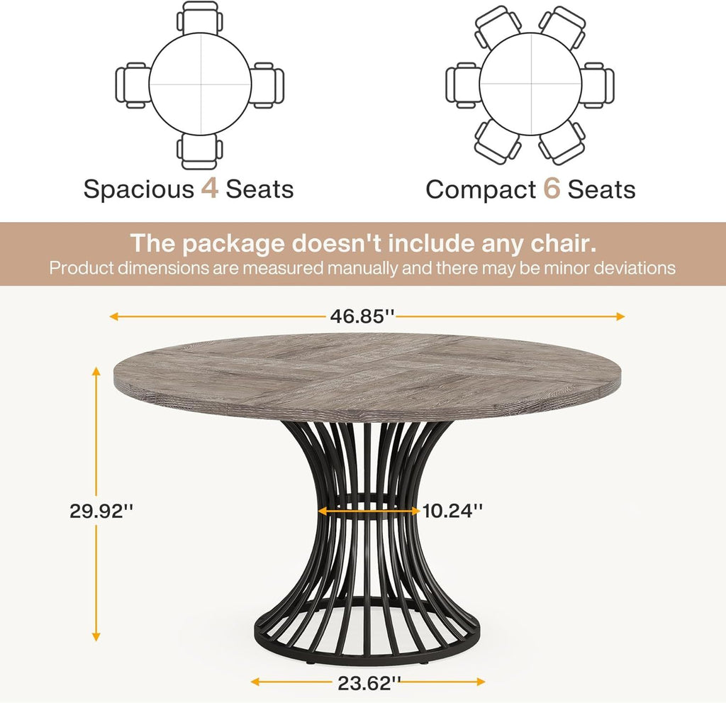 Round Industrial Dining and Conference Table