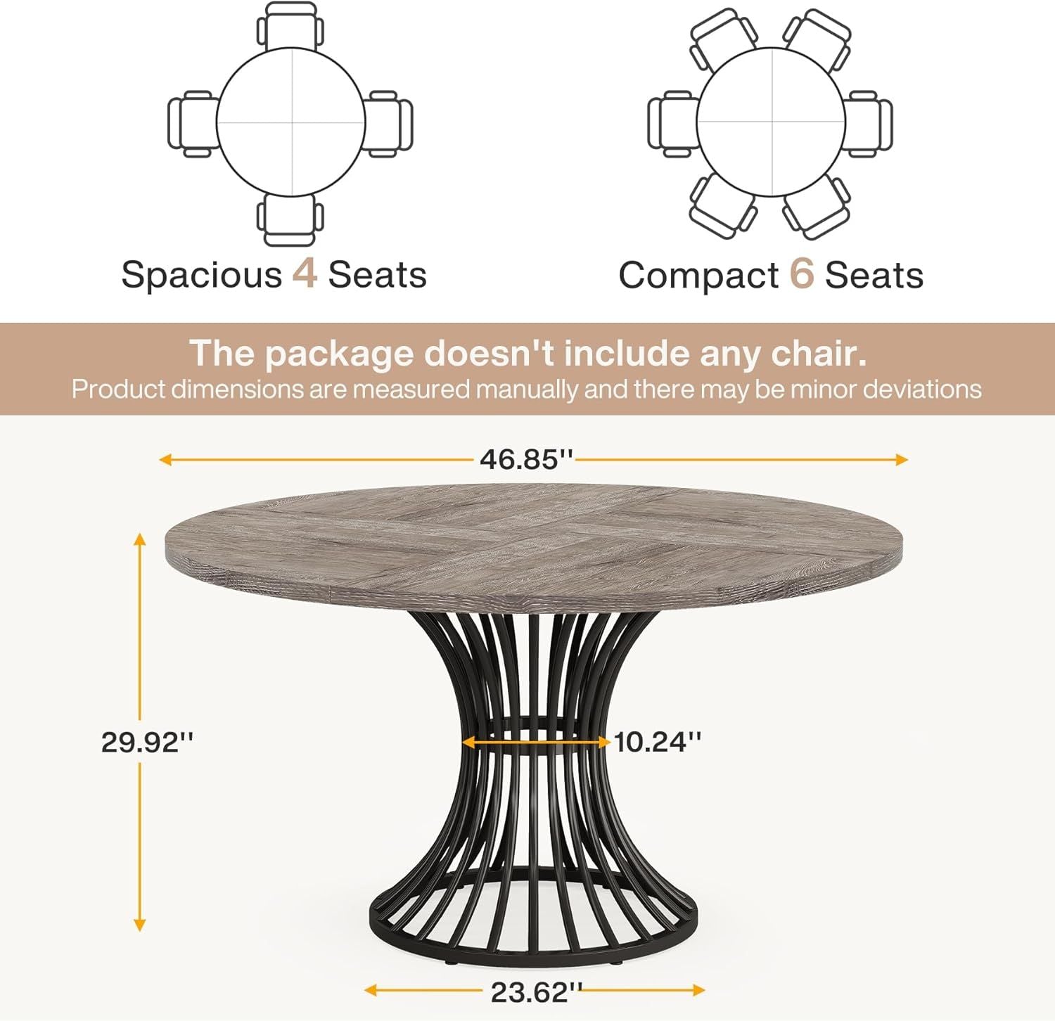 Round Industrial Dining and Conference Table