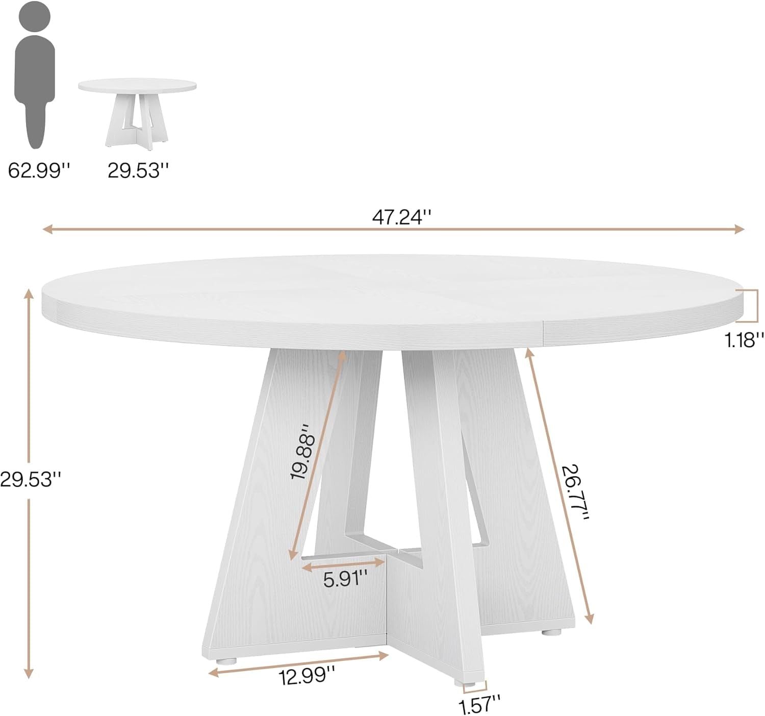 Rustic Round Farmhouse Dining Table