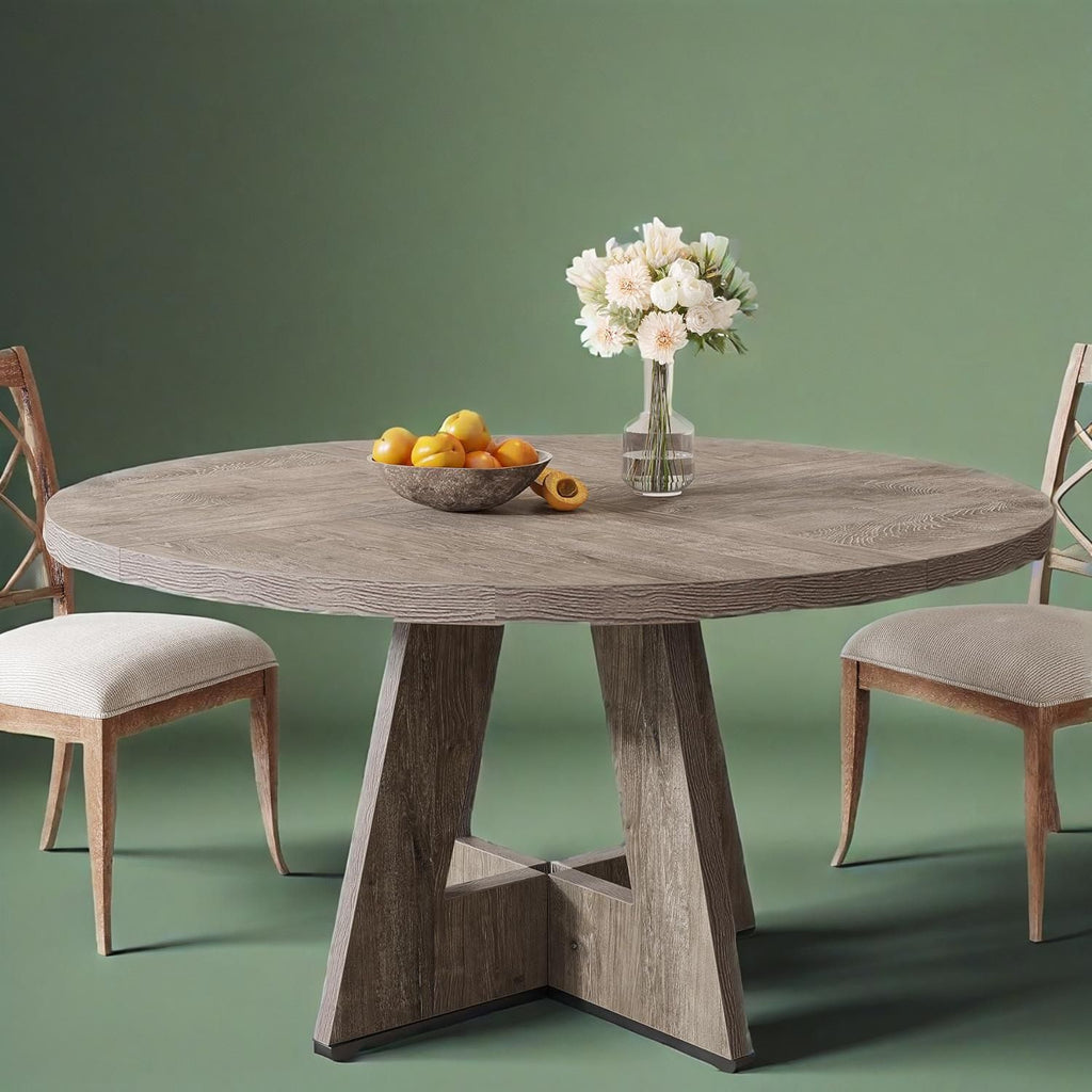 Walnut Round Pedestal Dining Table