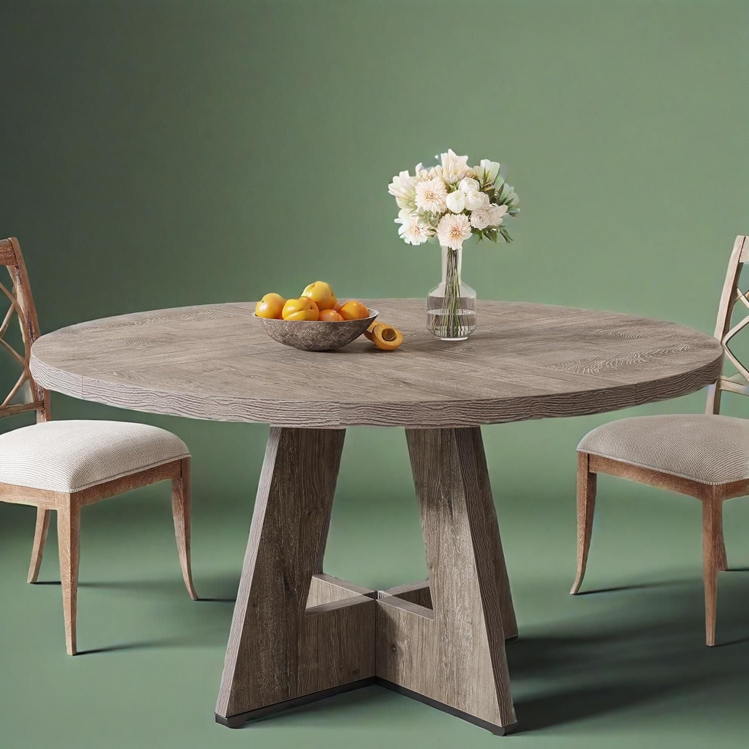 Walnut Round Pedestal Dining Table
