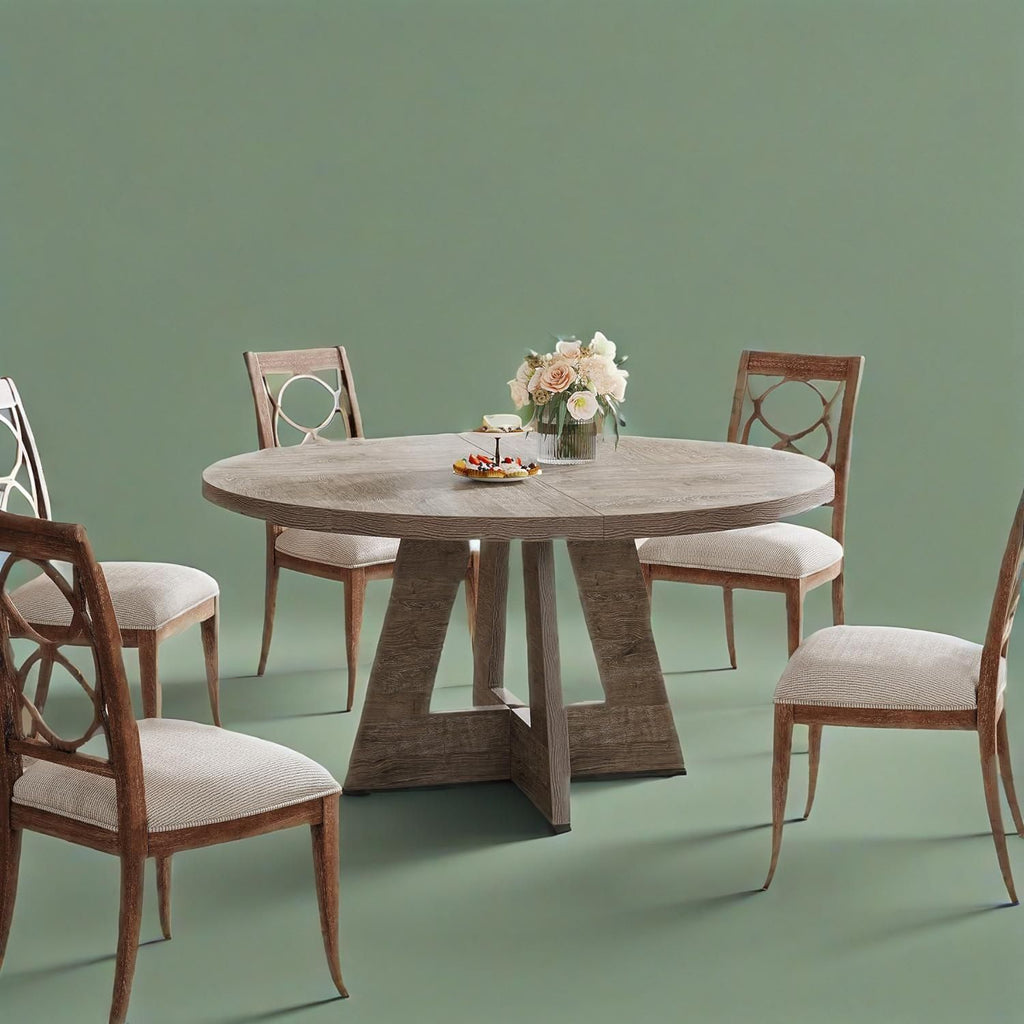 Walnut Round Pedestal Dining Table