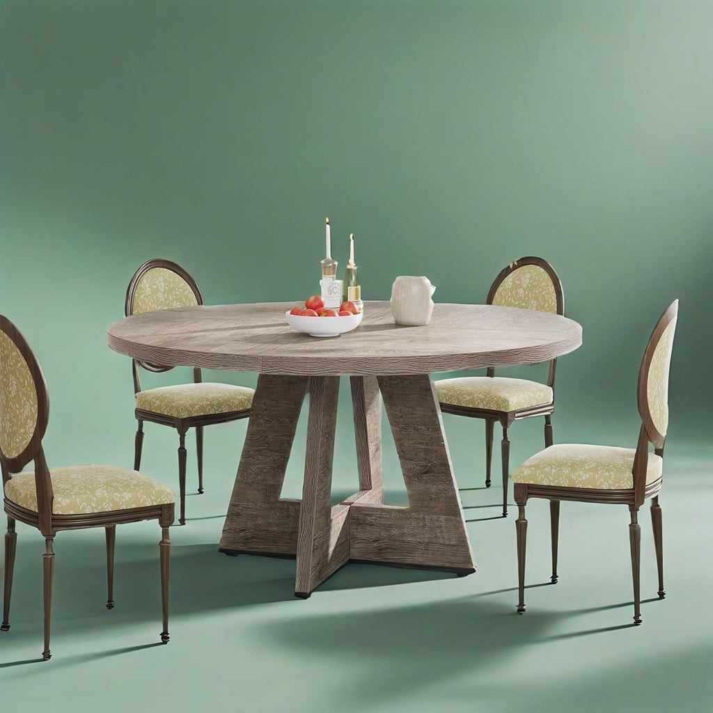 Walnut Round Pedestal Dining Table
