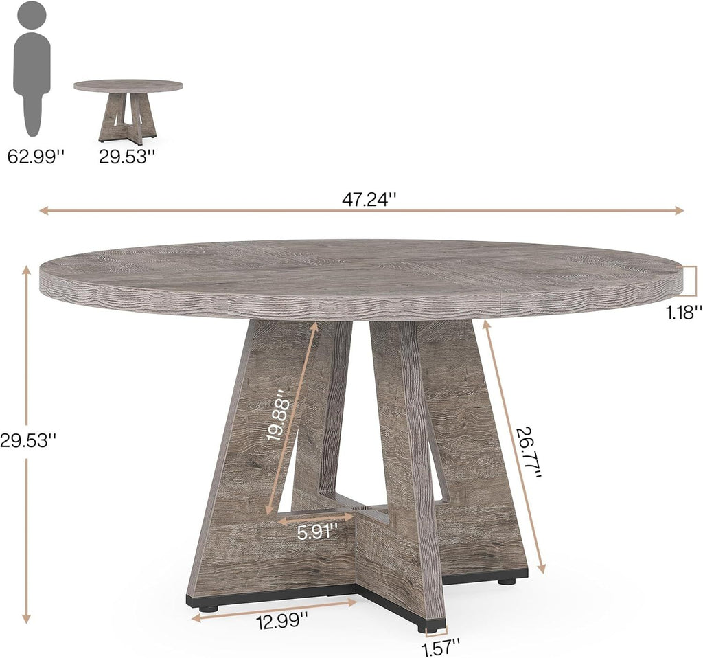 Walnut Round Pedestal Dining Table